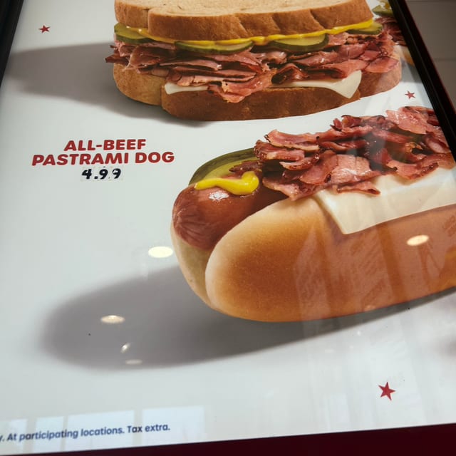 All-Beef Pastrami Dog.