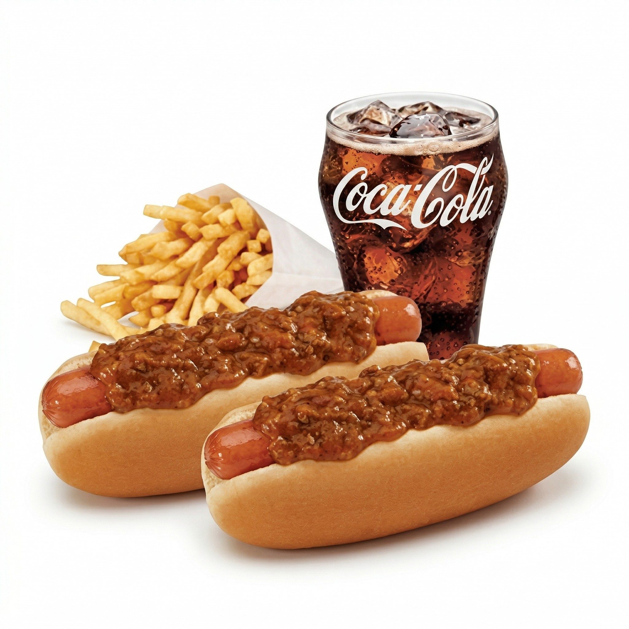 #3 Combo-Two Chili Dogs, Small Fries, Small Soda..